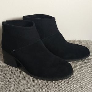 Toms black suede booties
